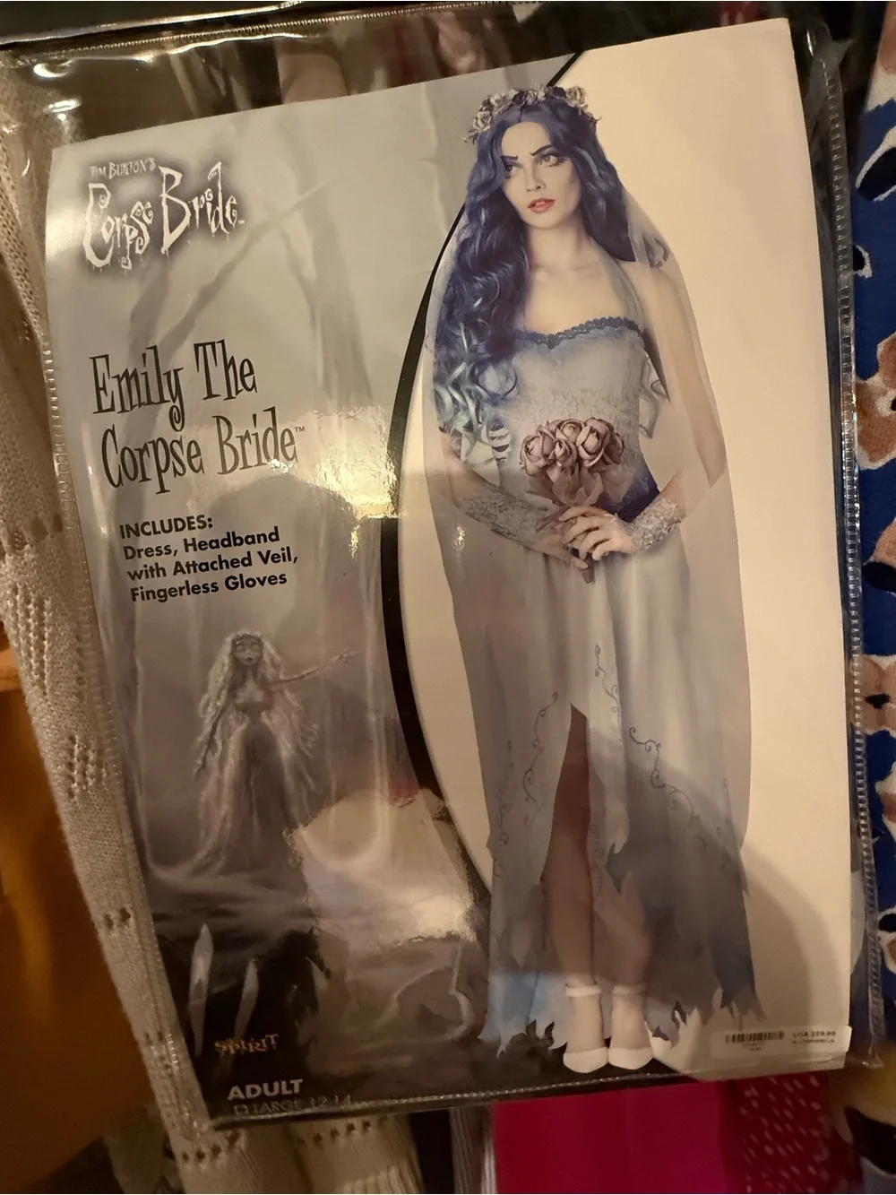 Spirit Corpse Bride Emily Costume – Blue and White Veiled Dress